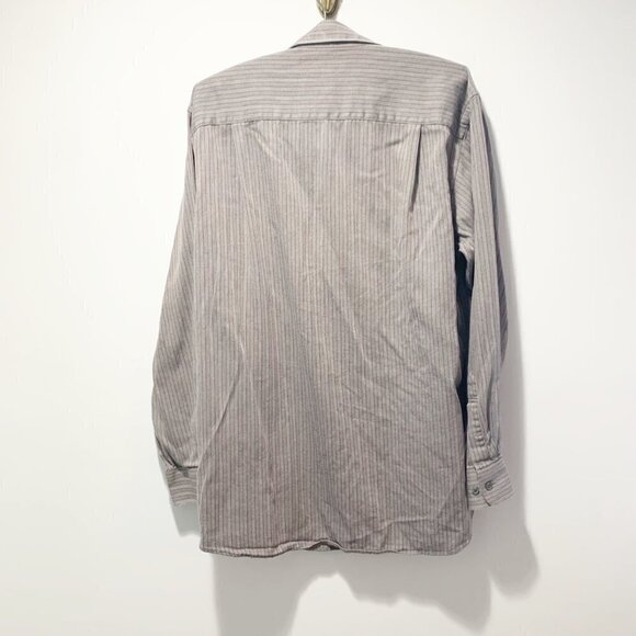 🌷 sale* Paul Fredrick Finest 100% Cotton Sport Shirt Size Medium Gray - Picture 2 of 10